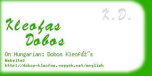 kleofas dobos business card
